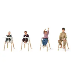Seggiolone Stokke Steps Sedia Evolutiva Bambino - Bianco/Naturale - seggioloni