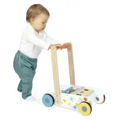 Janod - Carrellino Primi Passi Sensomotorio In Legno - Primi giochi