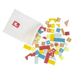 Barile In Legno Forme Educative Tema Fattoria 56 Pezzi - Primi giochi