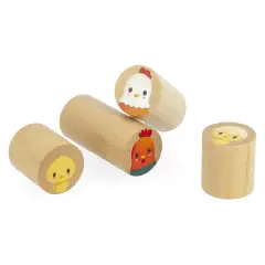 Barile In Legno Forme Educative Tema Fattoria 56 Pezzi - Primi giochi