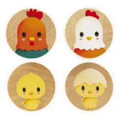 Barile In Legno Forme Educative Tema Fattoria 56 Pezzi - Primi giochi