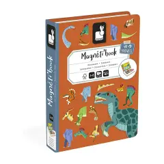 Janod - Libro Magnetico Dinosauri 40 Pezzi Educativo - costruzioni magnetiche