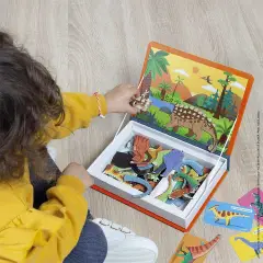Janod - Libro Magnetico Dinosauri 40 Pezzi Educativo - costruzioni magnetiche
