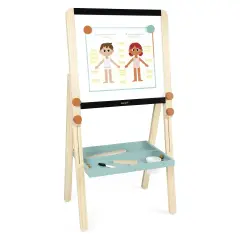 Janod - Lavagna Scolastica In Legno Doppia Faccia Educativa - Primi giochi