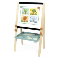 Janod - Lavagna Scolastica In Legno Doppia Faccia Educativa - Primi giochi