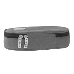 Astuccio Scuola Comix Ovale Grigio Melange Organizzato - bauletti tombolini bustine