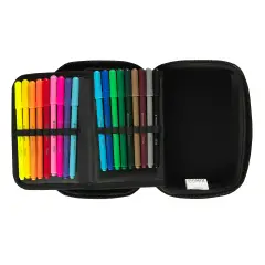 Astuccio Scuola Corredo Maxi Zip Comix Opaco Rosa - astucci colori