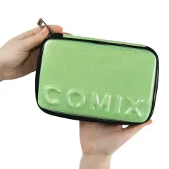 Astuccio Scuola Corredo Maxi Zip Comix Glitter Verde - astucci colori