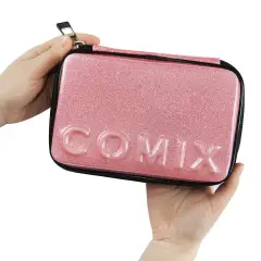 Astuccio Scuola Corredo Maxi Zip Comix Glitter Rosa - astucci colori