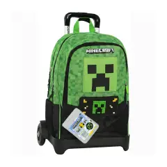 Minecraft Zaino Scuola Organizzato con Trolley Staccabile Pixel - zaini trolley
