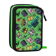 Minecraft Astuccio 3 Zip con Corredo Scuola Mascots - astucci colori