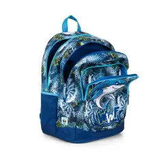 Wwf Zaino Scuola Organizzato Illustrato Squalo - zaini scuola