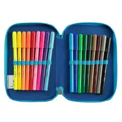 Wwf Astuccio Scuola Corredo 3 Zip Illustrato Squalo - astucci colori