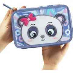 Mofu Mofu Astuccio Scuola Corredo 3 Zip Panda - astucci colori