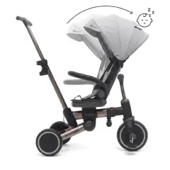 Triciclo Pieghevole Evolutivo 6-in-1 MoovEvo per Bambini dai 6 Mesi, Tessuto Grigio - Tricicli e primi passi