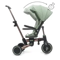 Triciclo Pieghevole Evolutivo 6-in-1 MoovEvo per Bambini dai 6 Mesi, Tessuto Verde - Tricicli e primi passi