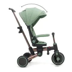 Triciclo Pieghevole Evolutivo 6-in-1 MoovEvo per Bambini dai 6 Mesi, Tessuto Verde - Tricicli e primi passi