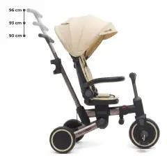 Triciclo Pieghevole Evolutivo 6-in-1 MoovEvo per Bambini dai 6 Mesi, Tessuto Crema - Tricicli e primi passi