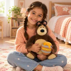 Peluche Orso Con Barilotto Di Miele 35 Cm - peluches 0/36 mesi