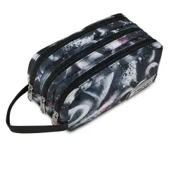 Freethink Girl Bustina 3 Zip Jet Black - bauletti tombolini bustine