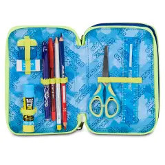 Astuccio 3 Zip Seven Blu Fusion 45pz Completo - astucci colori