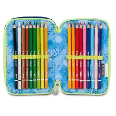 Astuccio 3 Zip Seven Blu Fusion 45pz Completo - astucci colori