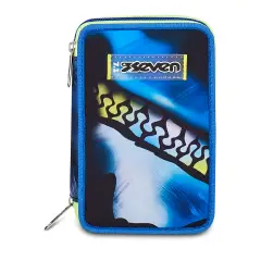 Astuccio 3 Zip Seven Blu Fusion 45pz Completo - astucci colori