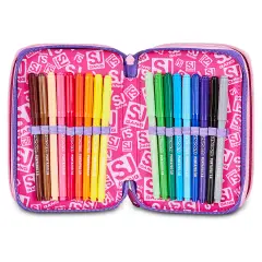 Astuccio 3 Zip SJ Gang Glowcat 3D Completo 45 Pezzi - astucci colori