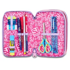Astuccio 3 Zip SJ Gang Pixie Unicorn 3D 45 Pezzi - astucci colori