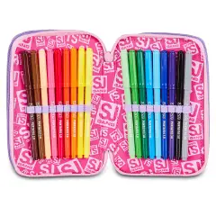 Astuccio 3 Zip SJ Gang Pixie Unicorn 3D 45 Pezzi - astucci colori