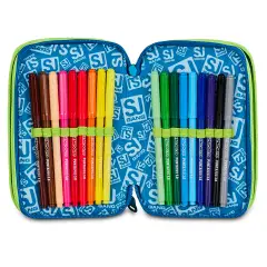 Astuccio 3 Zip SJ Gang Soft Pouch Boy 45 Pezzi - astucci colori