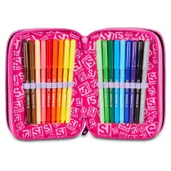 Astuccio 3 Zip SJ Gang Soft Pouch Girl 45 Pezzi - astucci colori