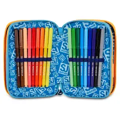 Astuccio 3 Zip SJ Gang Joyful Pins Boy 45 Pezzi - astucci colori