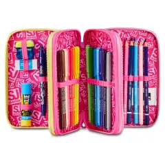 Astuccio 3 Zip SJ Gang Joyful Pins Girl 45 Pezzi - astucci colori