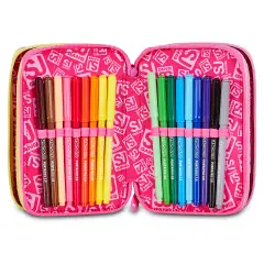 Astuccio 3 Zip SJ Gang Joyful Pins Girl 45 Pezzi - astucci colori