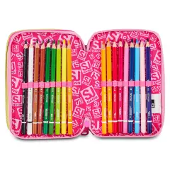 Astuccio 3 Zip SJ Gang Joyful Pins Girl 45 Pezzi - astucci colori