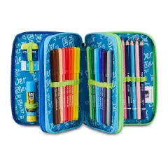 Astuccio 3 Zip SJ Gang Ever Cloudy Blue 45 Pezzi - astucci colori