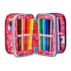 Astuccio 3 Zip SJ Gang Ever Pink Beat 45 Pezzi - astucci colori