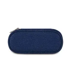 Shiny Tech Pencil Bag Round Plus Blue Polite - bauletti tombolini bustine