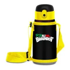 Borraccia Bambini Brainrot Sbrocco se Tocco 460 ml Inox con Tracolla - regalo e gadget valigeria