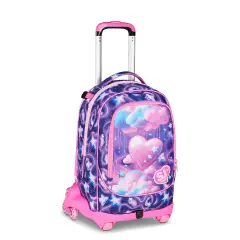 Sj Gang Fluffy Pink Girl Zaino 34 Litri con Trolley Jack-8wd - zaini trolley
