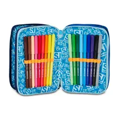 Astuccio Sj Gang Space Led Boy 3 Zip 45 Pezzi - astucci colori