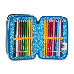Astuccio Sj Gang Space Led Boy 3 Zip 45 Pezzi - astucci colori