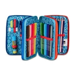 Astuccio Sj Gang Speed Animal Boy 3 Zip 45 Pezzi - astucci colori