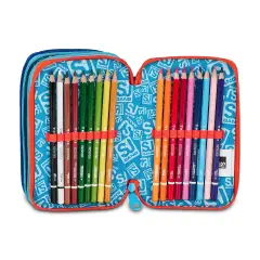 Astuccio Sj Gang Speed Animal Boy 3 Zip 45 Pezzi - astucci colori
