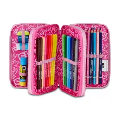 Astuccio Sj Gang Heart Buddy Girl 3 Zip 45 Pezzi - astucci colori