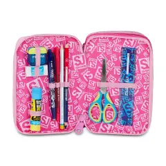 Astuccio Sj Gang Heart Buddy Girl 3 Zip 45 Pezzi - astucci colori