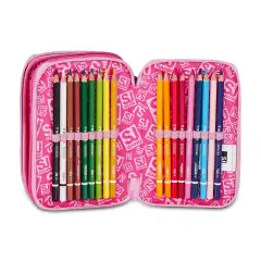 Astuccio Sj Gang Heart Buddy Girl 3 Zip 45 Pezzi - astucci colori