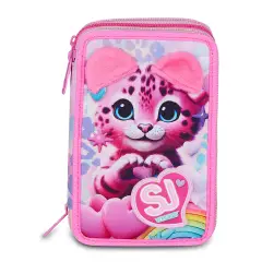 Astuccio Sj Gang Heart Buddy Girl 3 Zip 45 Pezzi - astucci colori