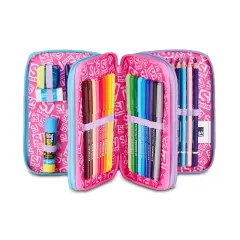 Astuccio 3 Zip Sj Gang Glow Led Unicorn Girl 45 Pezzi - astucci colori